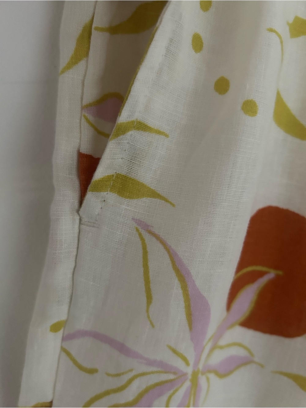 CALYPSO ST. BARTH 100% Linen Wide Leg Floral/Fruit Print Pants Size XL - Picture 6 of 11